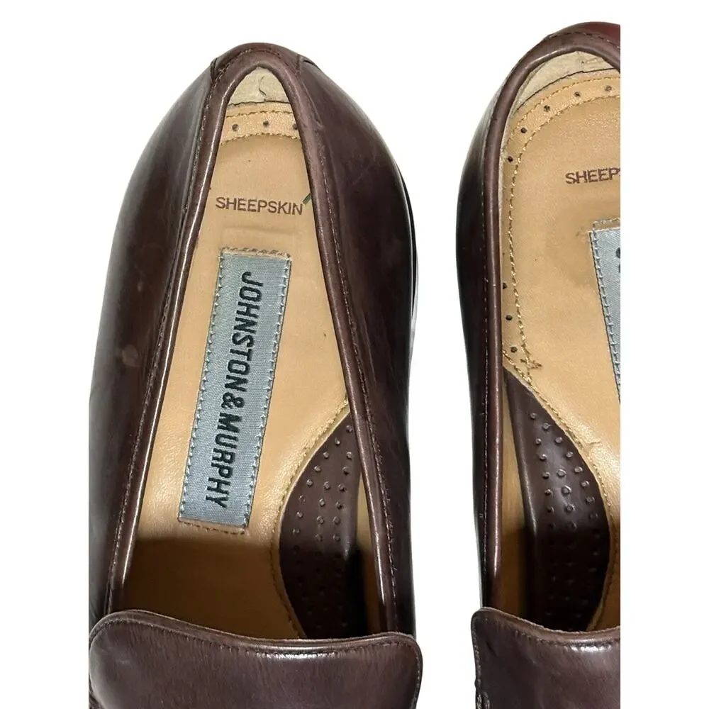 Johnston & Murphy Sheepskin Leather Loafers Slip-On Men's Sz 8 1/2M